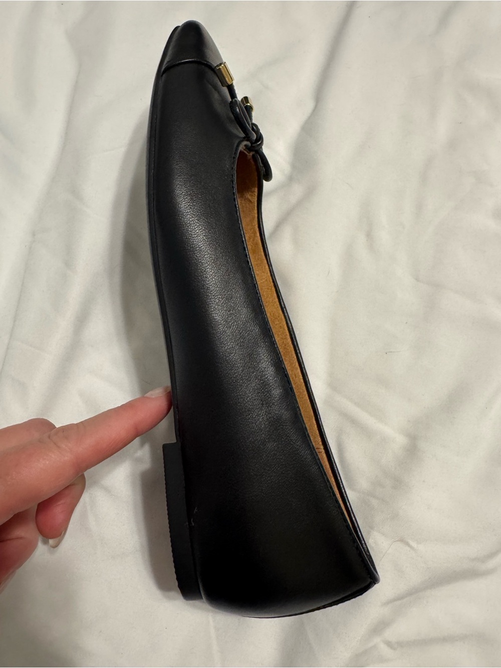 Vionic Black Bow-Accent Square-Toe Ballet Flats - Picture 4 of 9